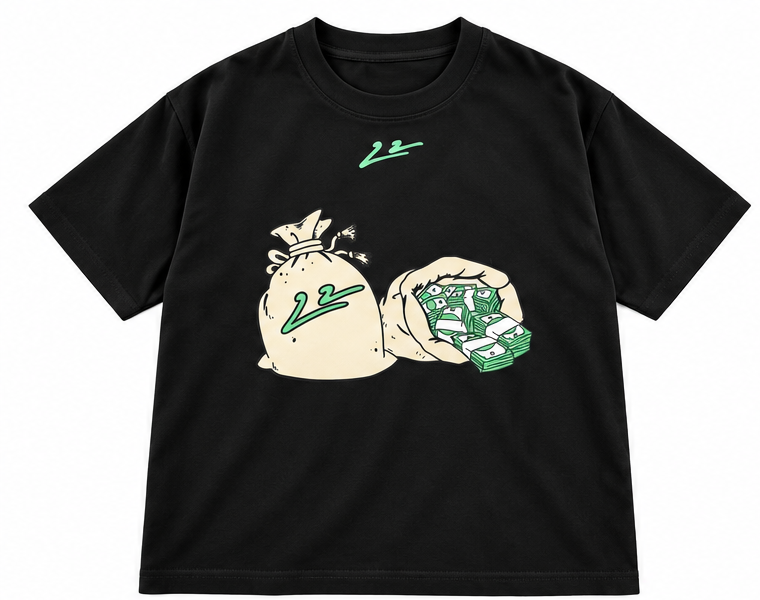 22 Money Oversized T-Shirt - Black