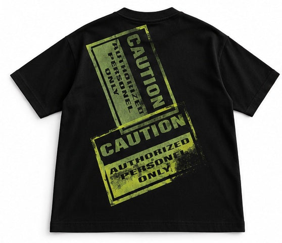 22 Caution Oversized T-shirt - Black