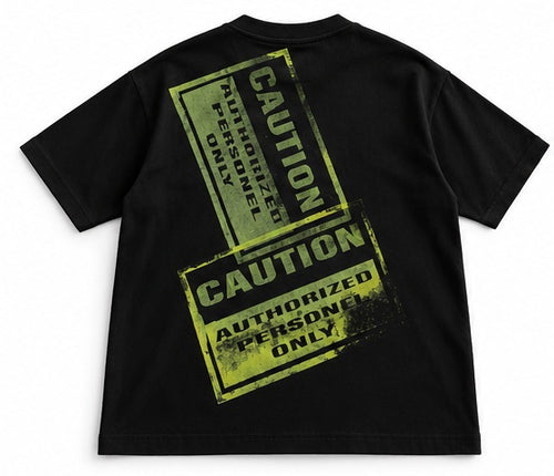 22 Caution Oversized T-shirt - Black